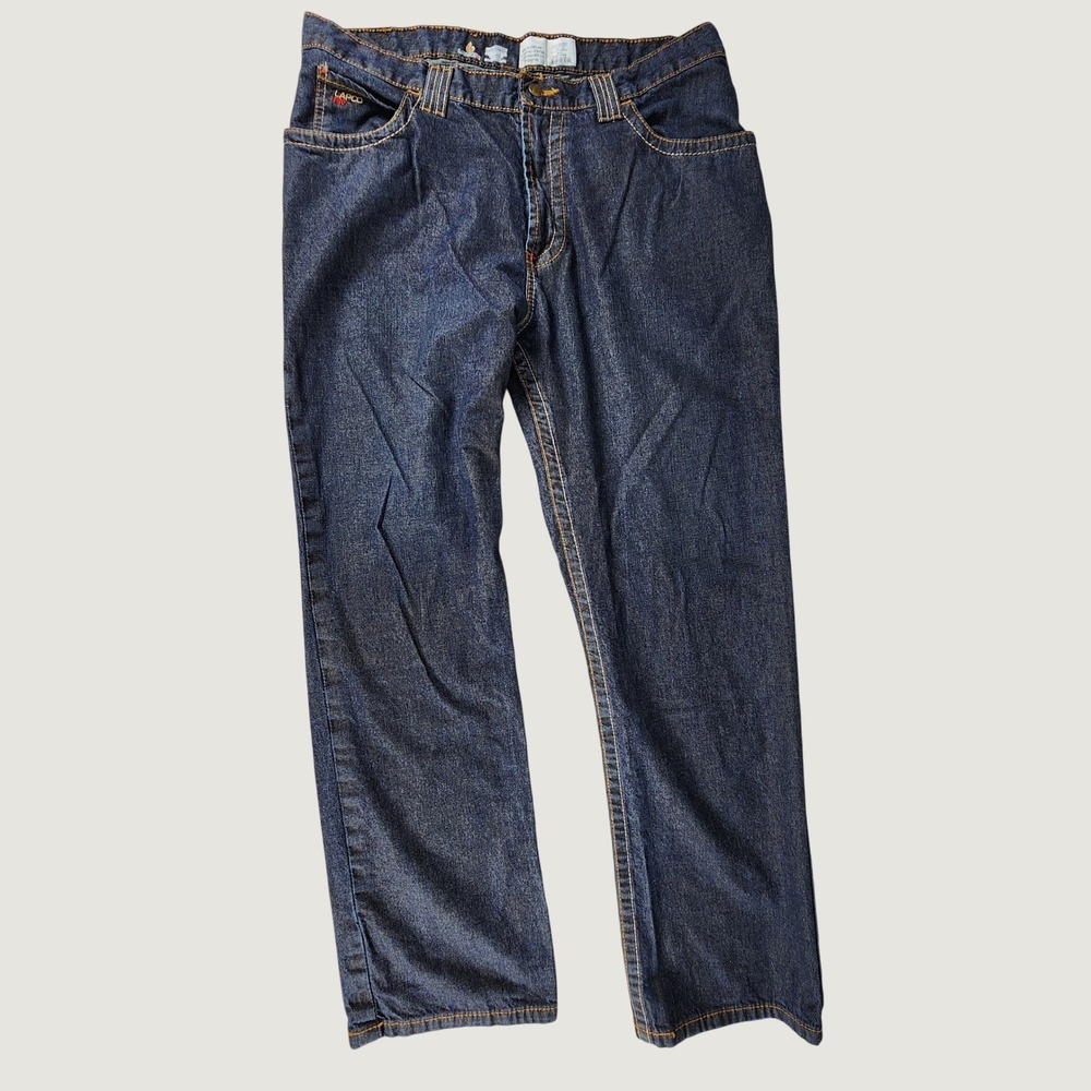 LAPCO FR Mens 38x32 Flame Resistant Work Jeans Dark Wash Denim P-INDM10 CAT2